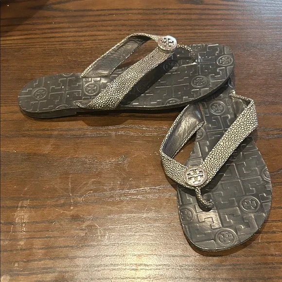 Tory Burch Black and Silver Sandals - Picture 2 of 3